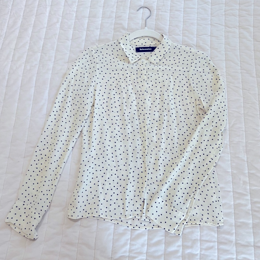 Reformation Polka Dot Blouse